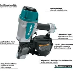 Makita AN902 - 3-1/2" Framing Coil Nailer/7.7 Lbs. -Mi-T-M store e23d8f2c 94dc 451e bf54 17dd99c9680a an902 f 1500px