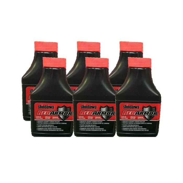 Shindaiwa Red Armor 2.5 Gallon Mix Of 2-Cycle Oil 6.4 Oz., 6-pack 1 Shindaiwa Red Armor 2.5 Gallon Mix Of 2-Cycle Oil 6.4 Oz., 6-pack